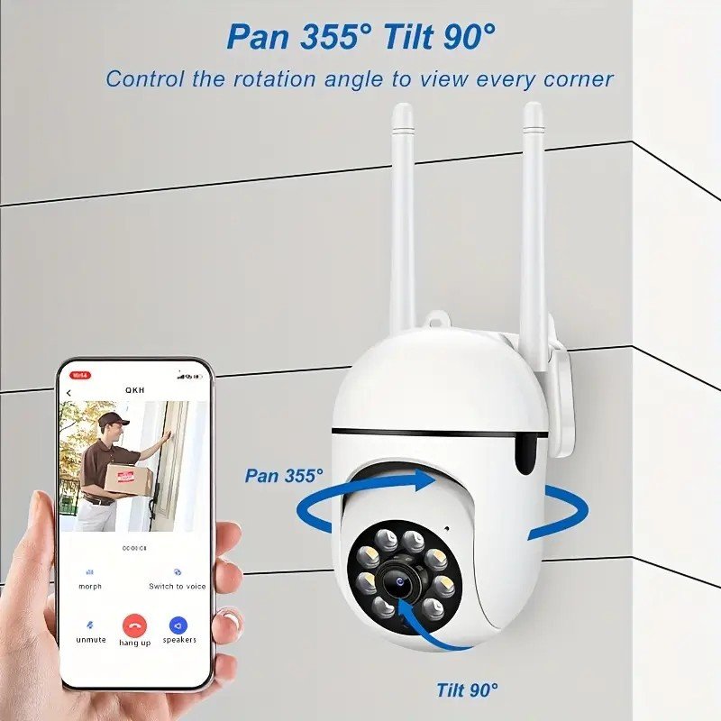 OIMLYO 1080P HD WiFi Security Camera with Full-Color Night Vision, Two-Way Audio, Motion Tracking - Indoor/Outdoor Wireless Cam with Pan/Tilt/Zoom, Remote Viewing via Smartphone, No Battery Needed, Wireless Outdoor Security Camera - Image 14