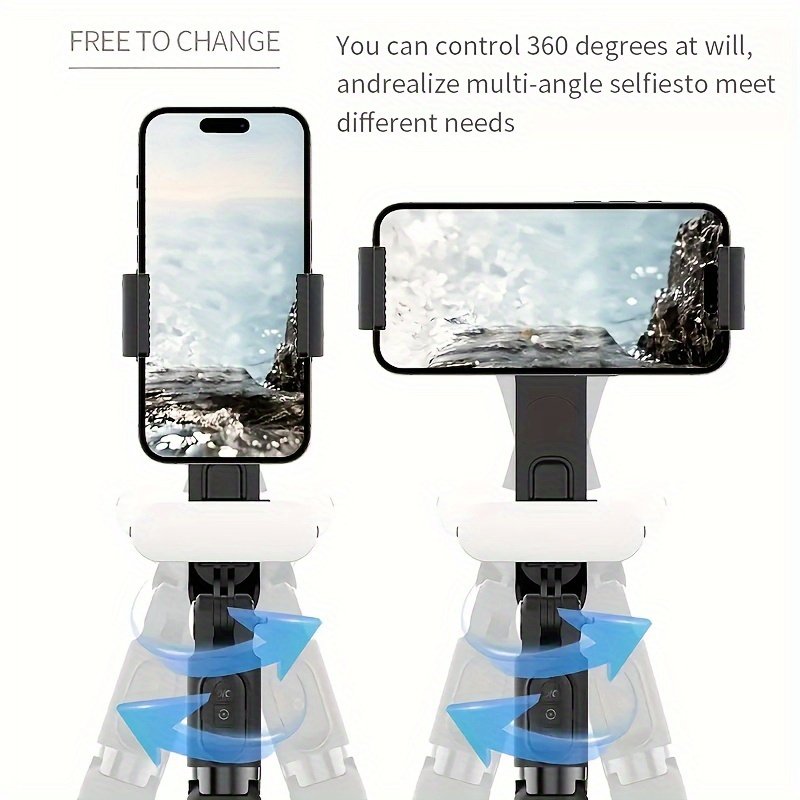 1pc Desiontal A6 1-Axis Handheld Gimbal Stabilizer with Wireless Remote, LED Beauty Light, Tripod Mount, Retractable Folding Selfie Stick for iPhone/Android - USB Charging, ≤36V, 400mAh Lithium Polymer Battery, ABS Material - Image 3
