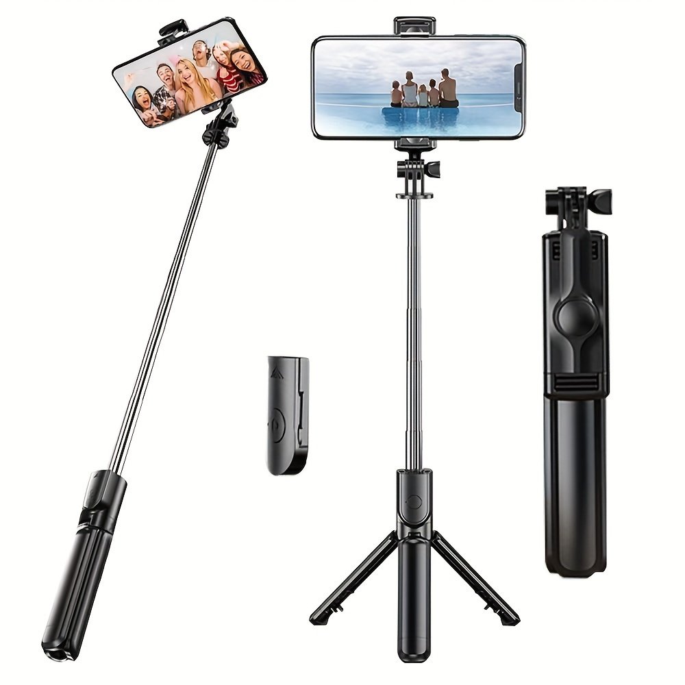 Stainless Steel Selfie Stick Tripod with Wireless Remote, 360° Rotation, Waterproof, Handheld & Tripod Stand Combo, Portable Anti-Shake Monopod for Travel, Live Streaming, and Photography - Image 2