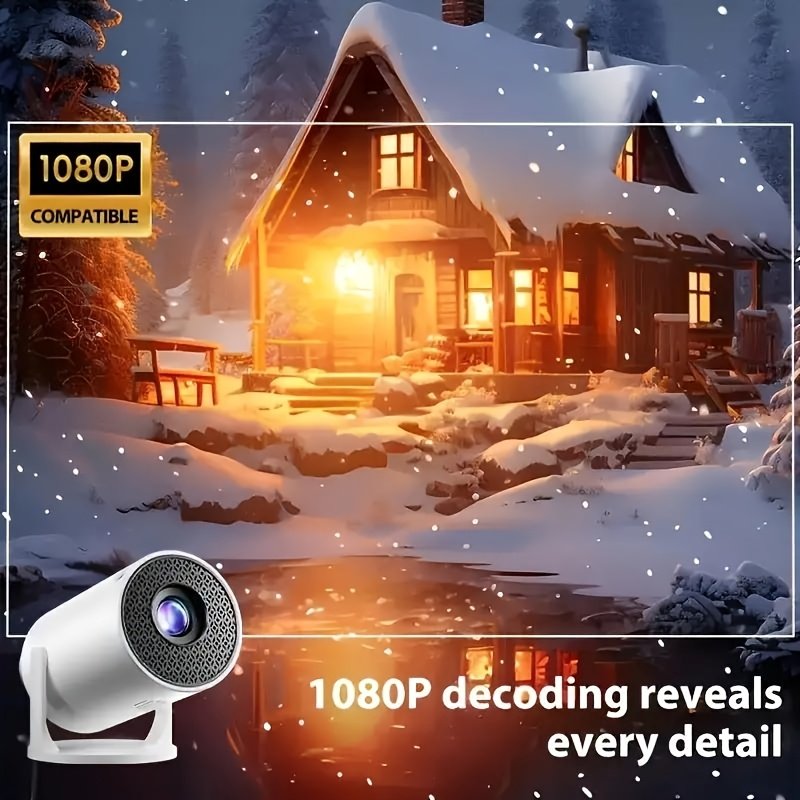 Support 1080P Smart Mini Portable Projector - European Plug, Wired Home Theater Projector, 180° Adjustable Angle, Compatible HDTV, USB, Smartphone, iPad, TV Box, Laptop-High Resolution Video Projector for Movies and Presentations - Image 11