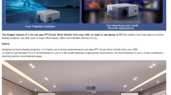 PGIVDA 4K Android Smart Projector, Apps Installable, Full HD 1080P 500 ANSI Lumens, Motorized Focus, One-Click Focus, Same Screen, Wireless, Compatible with HDTV, PS5, Laptop, Desktop - Image 16