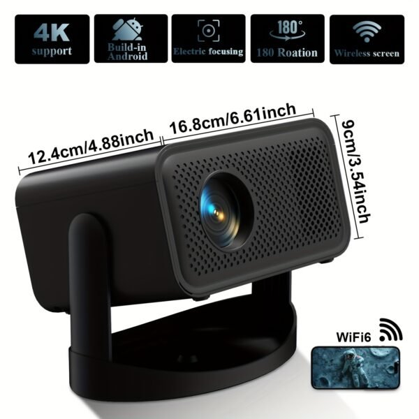 Portable Micro Native Projector - 1080P Full HD Projector with 5G Wireless Wifi, 3000 Lumens Brightness, Built-in Speaker for Living Room or Bedroom Home Theater, WIFI/USB/AV/HDTV compatible. - Image 4