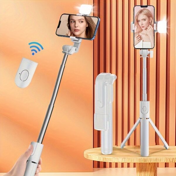 Selfie Stick with Tripod Stand, Portable Wireless Remote Control, 36V Battery Operated, Mini Size for Travel, Essential for Mobile Photography and Videography - Image 7