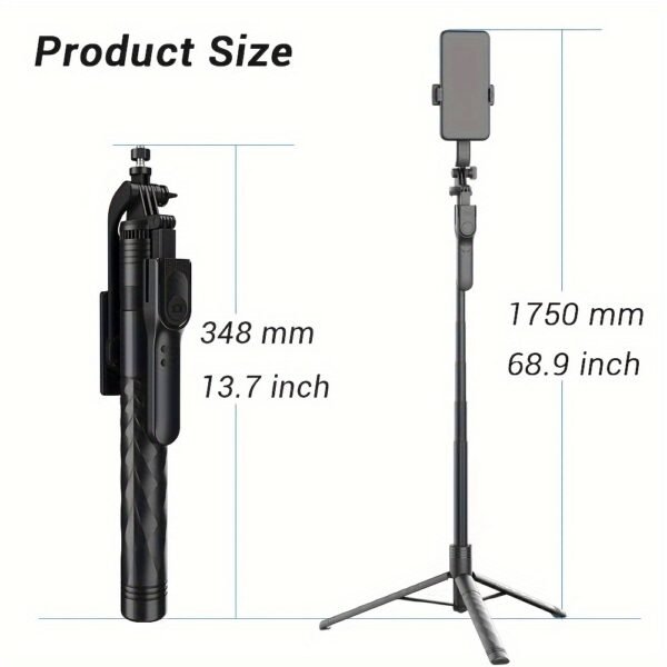Smartphone Wireless Selfie Stick Tripod, Telescopic Rod, Floor Stand, Handheld Stabilizer, Suitable For Travel Selfie, Live Streaming - Image 3
