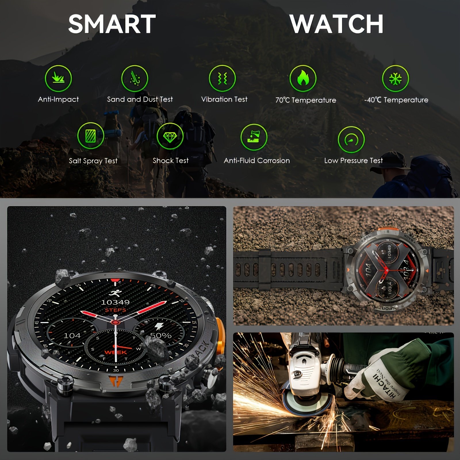 JELLOO Sports Smart Watch With LED Lighting For Men, With Wireless Call Making Function(Answer/Make Calls), 3.68cm HD Smart Watch Smartwatch For Android & IPhone Phone - Image 10