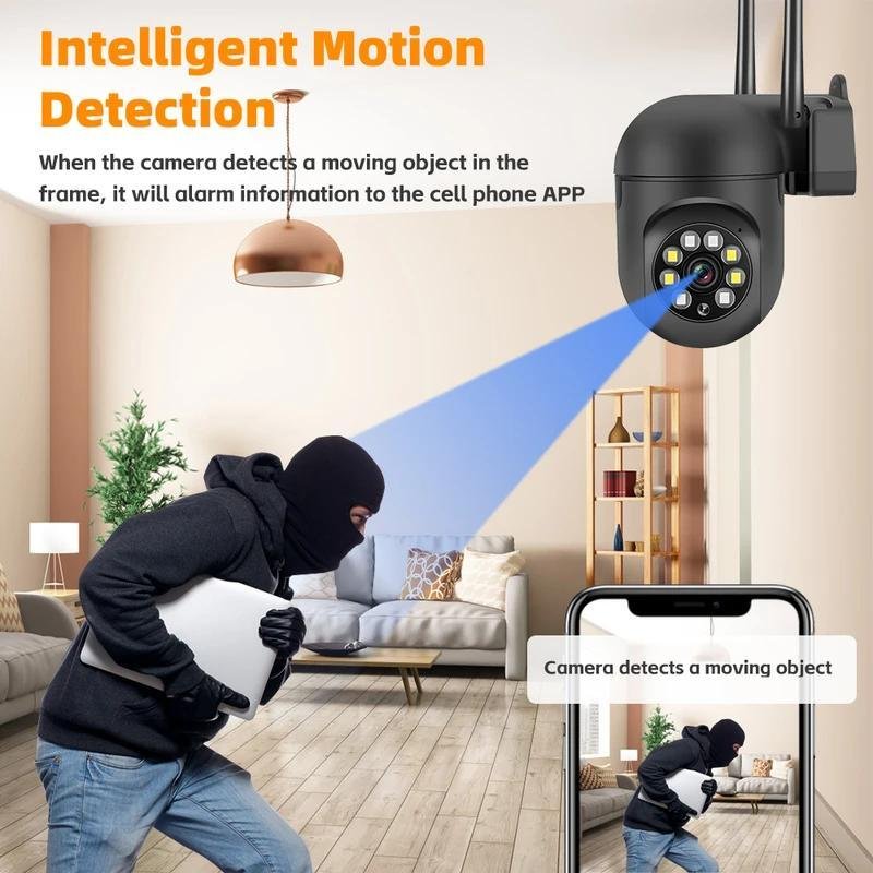 1pc WJG 1080P HD Outdoor Security Camera - Rotatable, Night Vision, Motion Detection, Two-Way Audio, WiFi & 5G Dual-Band, Panoramic 360° Viewing Angle, USB Powered for Home, Office, Store Surveillance, Security Cameras for Home - Image 10