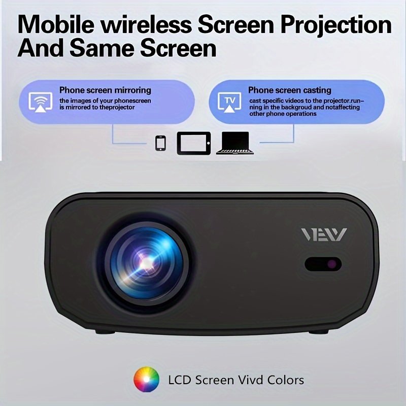 VEXY 1080P Full HD Projector with WiFi 6 and Wireless Two-way, 500ANSI Lumens, Support 4K Decoding, Movie Video Home Theater Projector, Maximum 7.62 meter Display, Electric Focus, Compatible with iOS/Android/TV Stick/HDTV/USB/Laptop/Desktop/Smartphone - Image 8