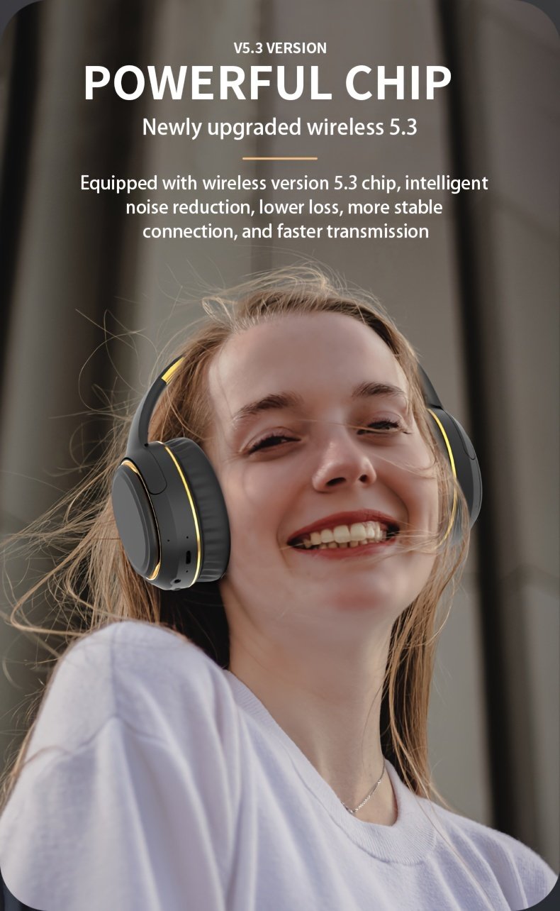 Ultra-large Capacity 400 MAh Wireless Headphones With Ambient Lighting, HIFI Sound Effects, Music All Day Long, 5.3 Chip, Low Latency, High-quality Headphones, Suitable For Travel, Business, Music, Gifts, Work, Phone Calls - Image 15
