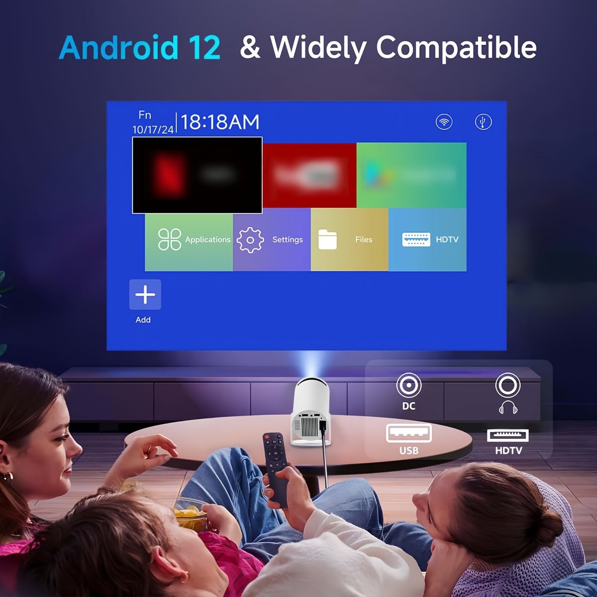 XYA S100 Mini Smart Projector - 4K, Auto-Correction, 180° Rotation, WiFi6 & Wireless5.2, Portable for Home & Office Use, Compatible with Smartphones/Laptops/HDTVs - Image 2