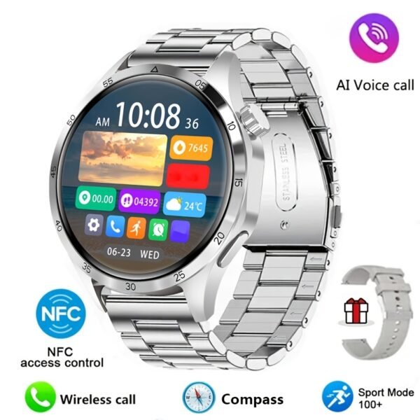 2024 GT4 Pro Smartwatch for Men and Women - 1.53-inch AMOLED HD Screen, 360x360 Resolution, Wireless Calling, NFC, USB Charging, Wireless 5.0, New, Smartwatch, Paearofero - Image 13