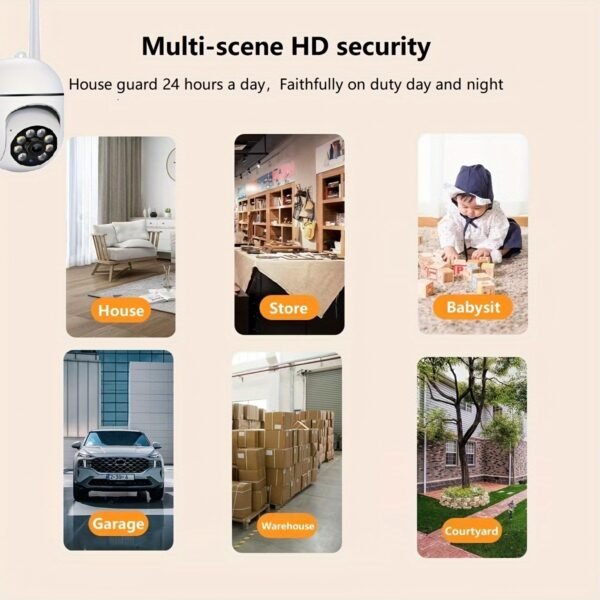 HD Wireless Home Security Camera - Full Color Night Vision, Human Detection & Alerts, 24/7 Monitoring, Wi-Fi Enabled, USB Powered, Indoor, Mobile Detection, Connection Anytime And Anywhere - Image 10