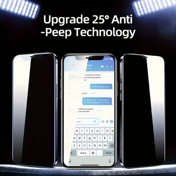 1pc 9D Tempered Glass Screen Protector for iPhone 7/8 Plus/X/XR/XS Max/11/12/14/15/16 Pro Max, Glossy Anti-Peep Full Coverage Privacy Screen Guard with Ultra HD Translucency Technology - Image 5