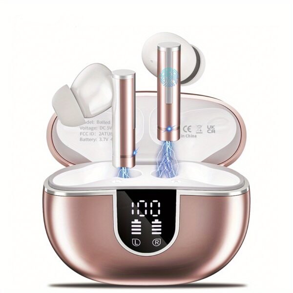 Wireless Earbuds With 40H Playtimes Charge Case, Wireless 5.3 Headphones, Deep Bass, Running Earphones With 4-Mic Clear Call, LED Display, In Ear Headphones For Work/Gym - Image 5