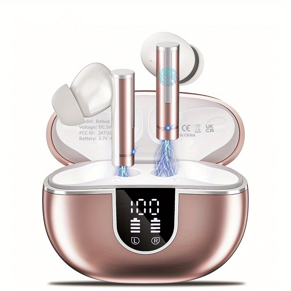 Wireless Earbuds With 40H Playtimes Charge Case, Wireless 5.3 Headphones, Deep Bass, Running Earphones With 4-Mic Clear Call, LED Display, In Ear Headphones For Work/Gym - Image 5