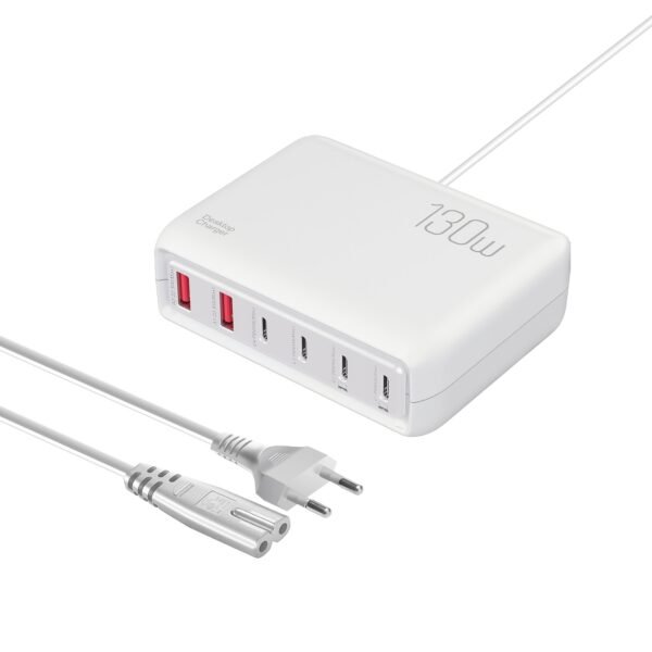 1pc 130W Cell Phone Electronics Charger Multi-functional Quick Charging Station with 2-Port QC 3.0 USB 4-Port Type-c Quick Charger for Smartphones, Laptops, Watches And Other USB Devices - Image 8