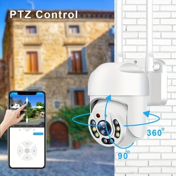 TERUHAL Outdoor Wifi Security Camera, 720p HD Night Vision, Pan-Tilt with Automatic Tracking, AI Motion Detection, Two-Way Audio, 360° Panoramic View, Wall Mount, USB Powered, Wi-Fi Enabled, Application Control, No Battery Required - Image 6