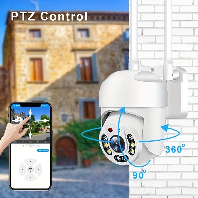 TERUHAL Outdoor Wifi Security Camera, 720p HD Night Vision, Pan-Tilt with Automatic Tracking, AI Motion Detection, Two-Way Audio, 360° Panoramic View, Wall Mount, USB Powered, Wi-Fi Enabled, Application Control, No Battery Required - Image 6