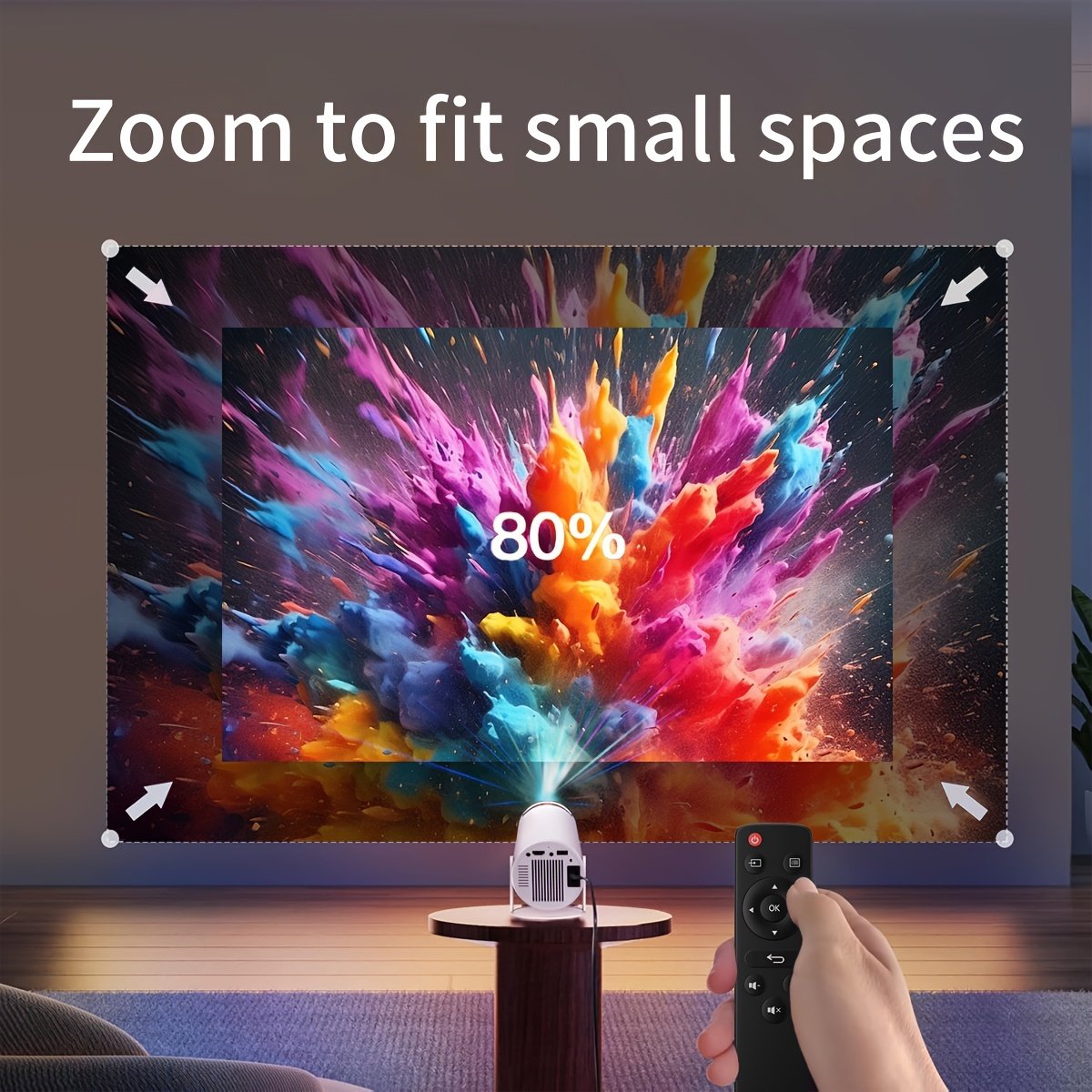 Compact SCUARI S100 Mini Projector with Auto Keystone Correction - 4K Ultra HD & WiFi6, Wireless 5.2, 180° Rotation, High-Contrast 10000:1, Portable Home Theater Experience for Smartphone/Laptop/HDTV, Android12, Type-C Power Delivery, Wireless Audio Strea - Image 13