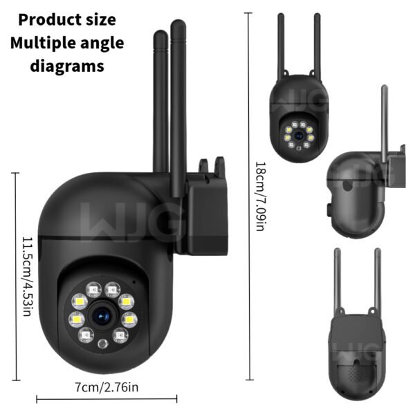 1pc WJG 1080P HD Outdoor Security Camera - Rotatable, Night Vision, Motion Detection, Two-Way Audio, WiFi & 5G Dual-Band, Panoramic 360° Viewing Angle, USB Powered for Home, Office, Store Surveillance, Security Cameras for Home - Image 3
