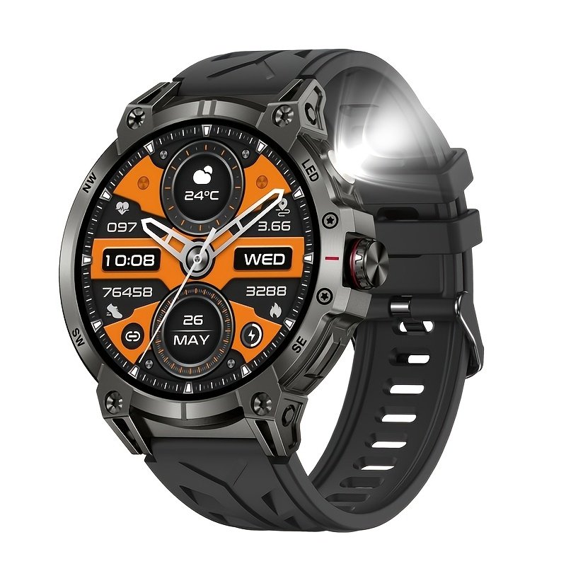 760Mah Smart Watch for Men And Women with LED Flashlight - 1.85-Inch Large Screen, Over 100 Sports Modes, Wireless Calling (Answering/Making Calls), Smart Watch, IP68 Waterproof, AI Voice Outdoor Fitness Watch, Calculator Function, Pedometer Activity Watc - Image 5