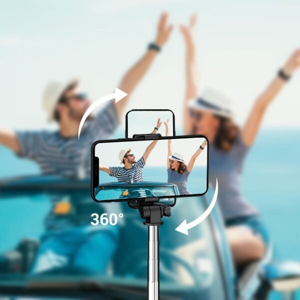 Versatile 3-in-1 Mobile Phone Selfie Stick Tripod with 360° Rotation - Ideal for Photography, Vlogging & Live Streaming | Compact, Lightweight & Travel-Friendly with Wireless Remote, Anti-Shake Feature, Compatible with All Smartphones, Selfie Stick for Ph - Image 13