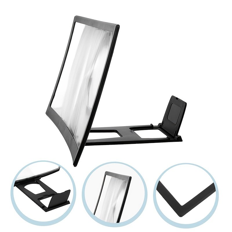 2-in-1 Mobile Screen Amplifier, High-Definition 3D Magnifying Glass Holder, Eye Protection, Portable ABS Lazy Person Stand, Non-Waterproof, for Smartphones and Tablets - Image 6