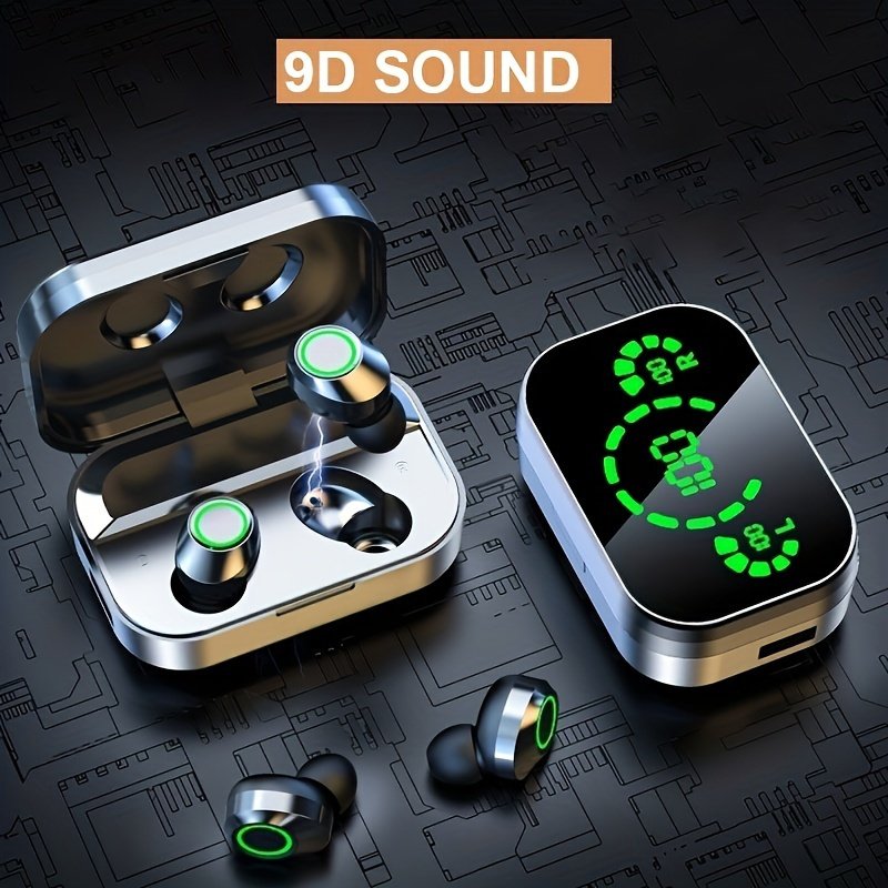 Wireless Earbuds with LED Battery Indicator, TWS In-Ear Headphones for Android & iOS - Noise-Canceling Voice Calls, Volume Control, USB Charging Case, Stereo Sound, Wireless Connectivity, Non, Ideal for Gaming - Image 6