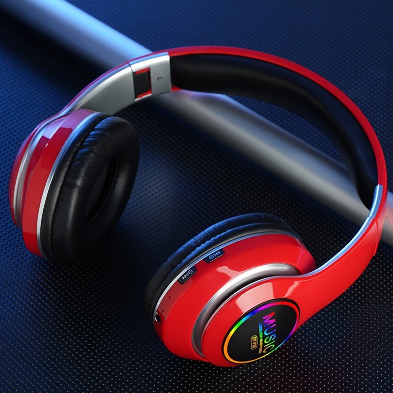 Wireless earphones, multi-color LED lights, comfortable foldable earphones, for tablet/PC/phone/birthday/Christmas/travel gifts. Popular wireless earphones, head mounted wireless earphones, and foldable earbuds. - Image 13
