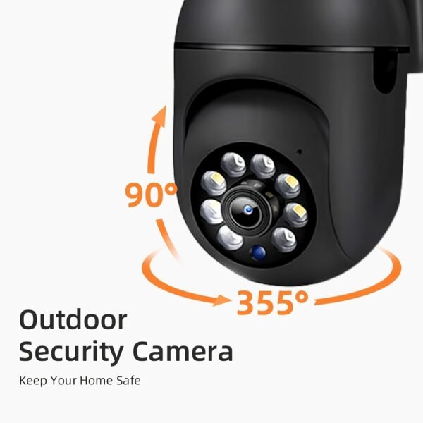 2-Pack 1080P HD Security Cameras with PTZ, Full Color Night Vision, Spotlight, Siren, 2-Way Audio, Motion Tracking, Compatible with Alexa, Wi-Fi Enabled, Wall Mount, USB Powered, Indoor/Outdoor Surveillance System - Image 6