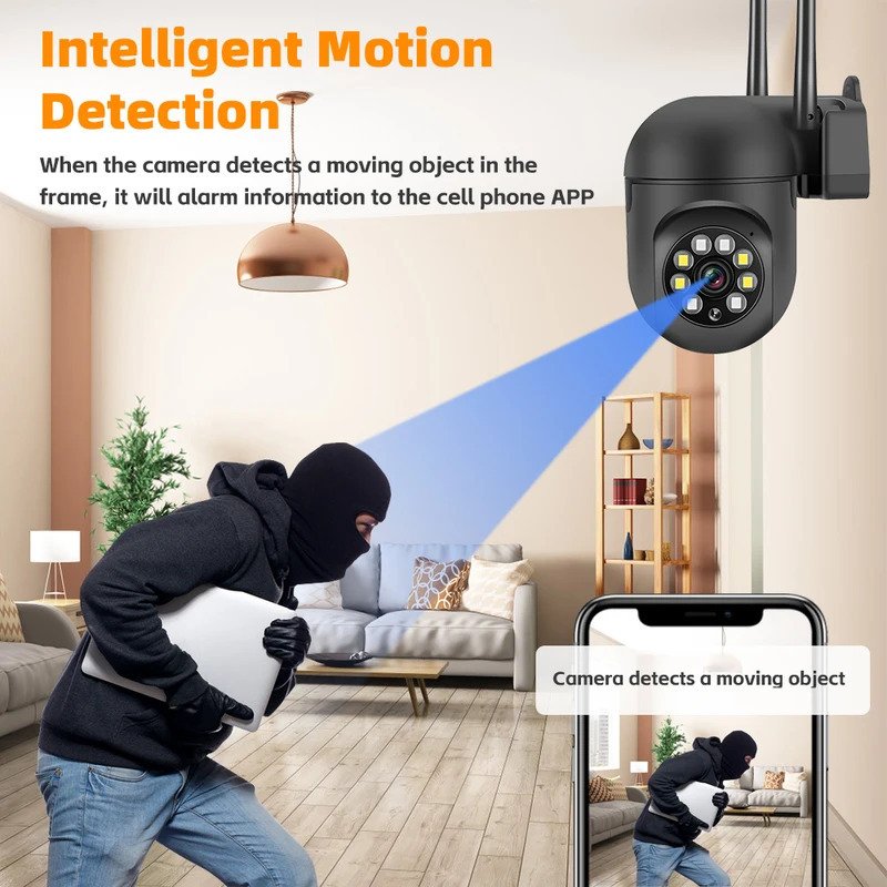 1pc WJG 1080P HD Outdoor Security Camera - Rotatable, Night Vision, Motion Detection, Two-Way Audio, WiFi & 5G Dual-Band, Panoramic 360° Viewing Angle, USB Powered for Home, Office, Store Surveillance, Security Cameras for Home - Image 6
