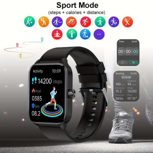 New Smartwatch, 3D Dynamic Sports Plant Growth Dial, 1.85-Inch Large Screen, True IP68 Waterproof, Smart Call Watch, 100+ Sports Modes, Connectable to Iphone And Android Phones, Answer And Make Calls, Message Push - Image 4