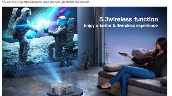 PGIVDA 4K Android Smart Projector, Apps Installable, Full HD 1080P 500 ANSI Lumens, Motorized Focus, One-Click Focus, Same Screen, Wireless, Compatible with HDTV, PS5, Laptop, Desktop - Image 14