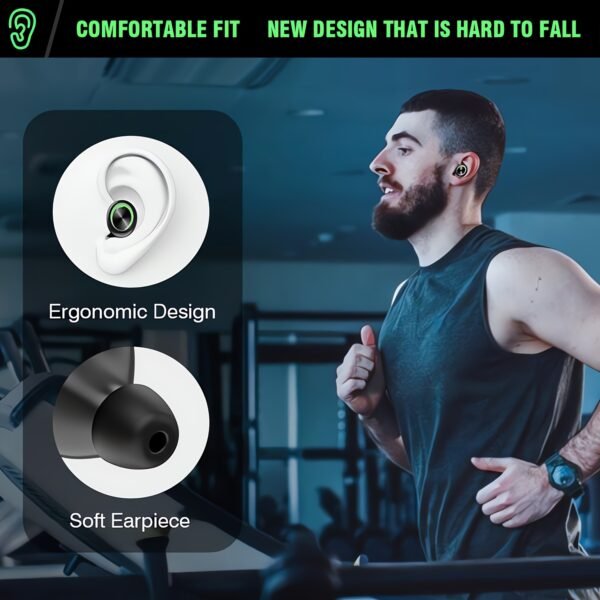 [1pair Wireless Earbuds with 200H Playtime] Wireless Earbuds V5.3, Hi-Fi Stereo Sound, Touch Control, Noise Cancelling Voice Call, 200H Playtime, 1400mAh Case with LED Power Display, Type-C USB Charging, IPX7 Waterproof, with Compatible Cellphones for Wir - Image 7