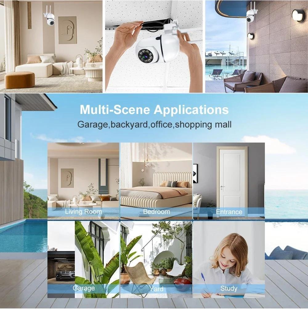 2MP Wireless Security PTZ Camera with Wifi for Outdoor Use, Featuring 4X Zoom, AI Human Tracking, Two-Way Audio, And HD Night Vision in Color. - Image 16