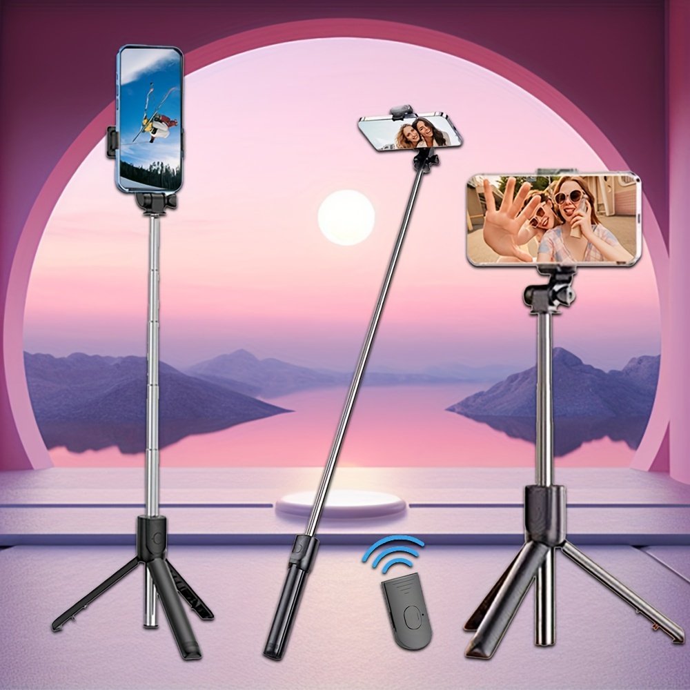 Selfie Stick with 360° Rotation: Mini Travel Portable, Wireless Remote Control, Stable Video Recording, and Design - Image 4