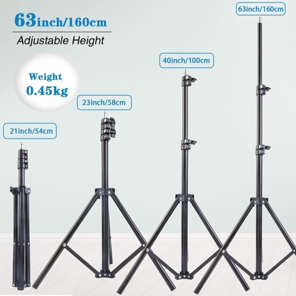 160.02 Cm Mobile Phone Holder Tripod With Phone Clip, Expandable Metal Bracket, Portable Outdoor Shooting Tool, Outdoor Live Streaming Photography Tripod - Image 5