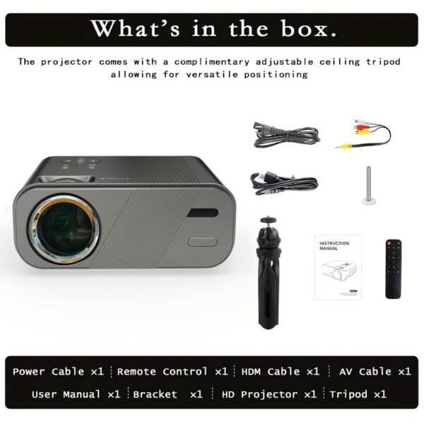 Projector with WIFI And Stand, Full HD 1080P Portable Video Projector, 15000 Lumens, Home Movie Projector, Compatible with Tablets/Laptops/Tv Sticks/Ps4/Usb/Smartphones - Image 6