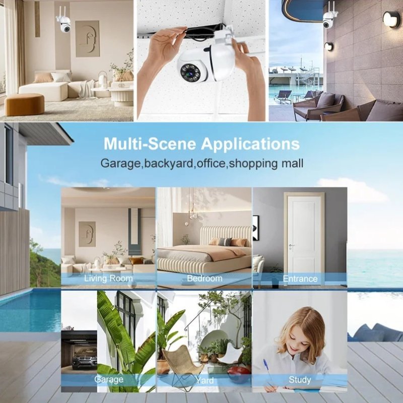 2MP Wireless Security PTZ Camera with Wifi for Outdoor Use, Featuring 4X Zoom, AI Human Tracking, Two-Way Audio, And HD Night Vision in Color. - Image 5