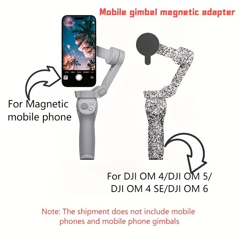 Aluminum Alloy Magnetic Phone Mount for DJI Gimbal, Compatible with OM4/OM4 SE/OM5/OM6, Secure Smartphone Attachment Accessory