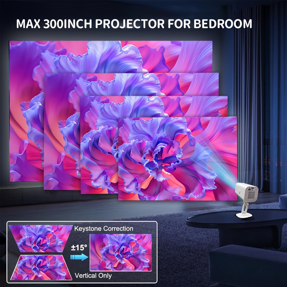 Compact HD Projector 1280x720P, 1800 Lumens, 180° Rotatable, Adjustable Table Mount, USB Powered, Wi-Fi, Built-in Speakers, Button Control, 16:9 Aspect Ratio, Ideal for Home Theater & Outdoor Use, Perfect Gift for Birthdays & Holidays - Image 8