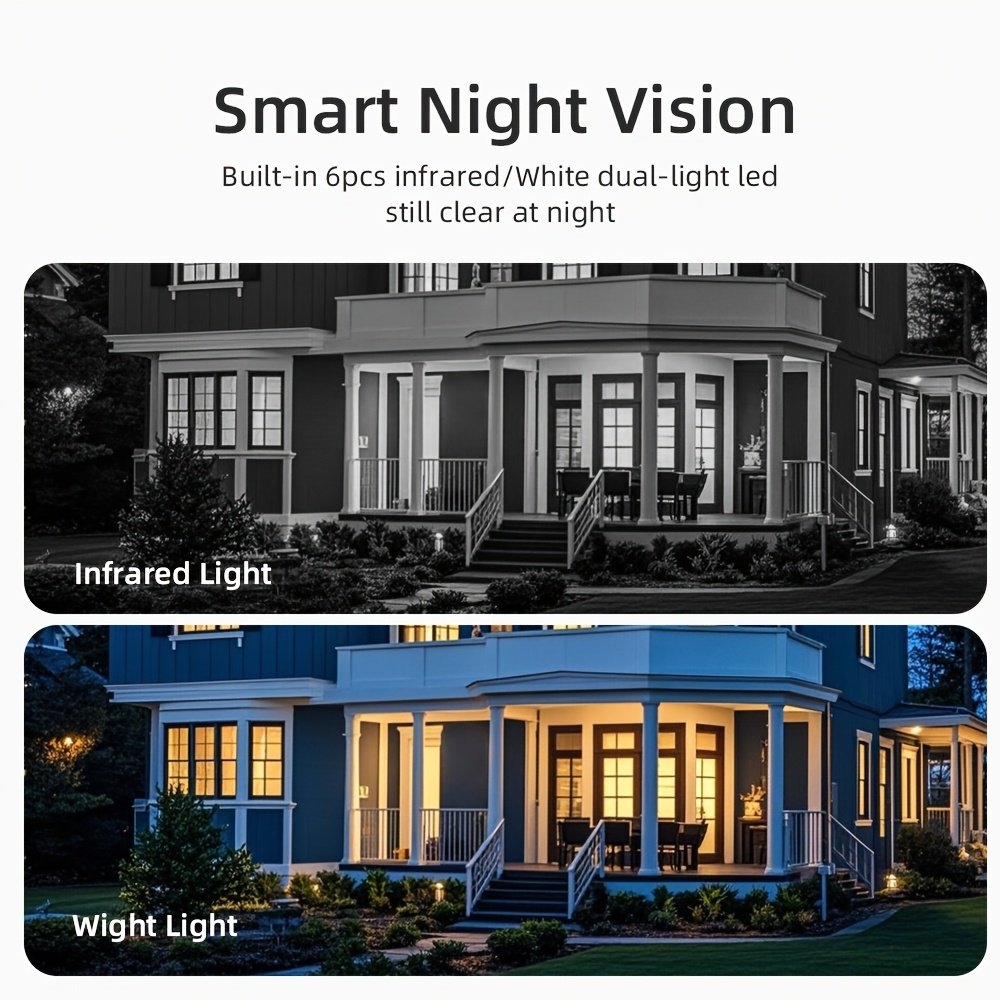 2-Pack 1080P HD Wireless Security Cameras, PTZ with Color Night Vision, Spotlight & Siren, 2-Way Audio, Wall Hanging, Motion Tracking, Compatible with Amazon Alexa, USB Powered, Non-Waterproof, for Home & Outdoor Surveillance - Image 3
