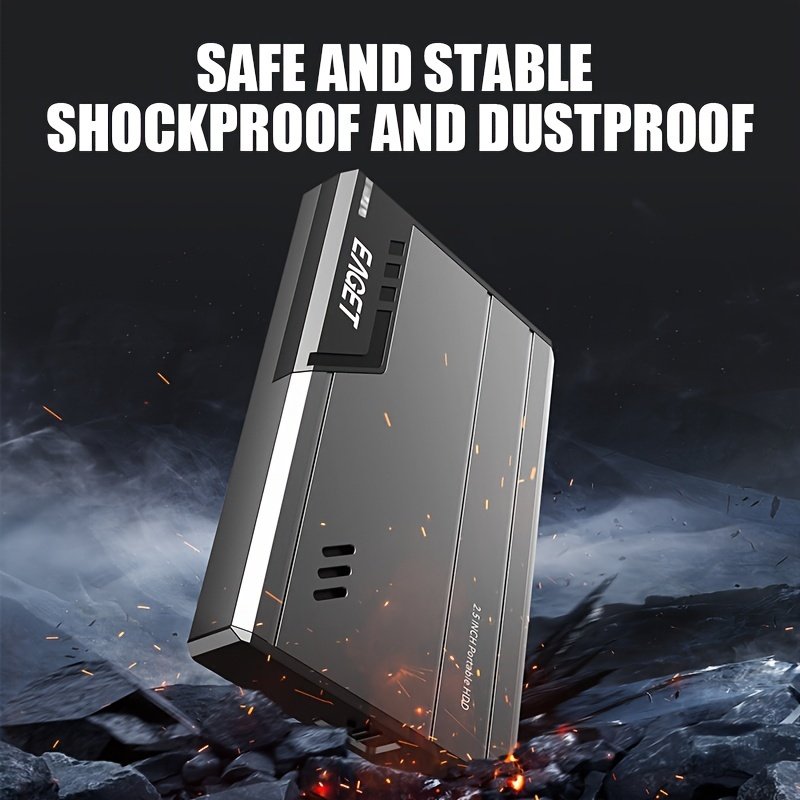 EAGET 6.35cm Portable HDD External Hard Drive, 500GB/1TB, USB 3.0, High-Speed 5Gbps, Metal Texture, Plug and Play for PC, Mac, PS4, Xbox - No Battery Required - Image 5