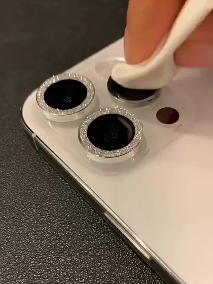 Silvery Sparkling Rhinestone Protective Film Is Suitable For IPhone 15/ 14/ 13/ 12/ 11 Promax/ Plus Rear Camera Lens Circle Camera Film - Image 8
