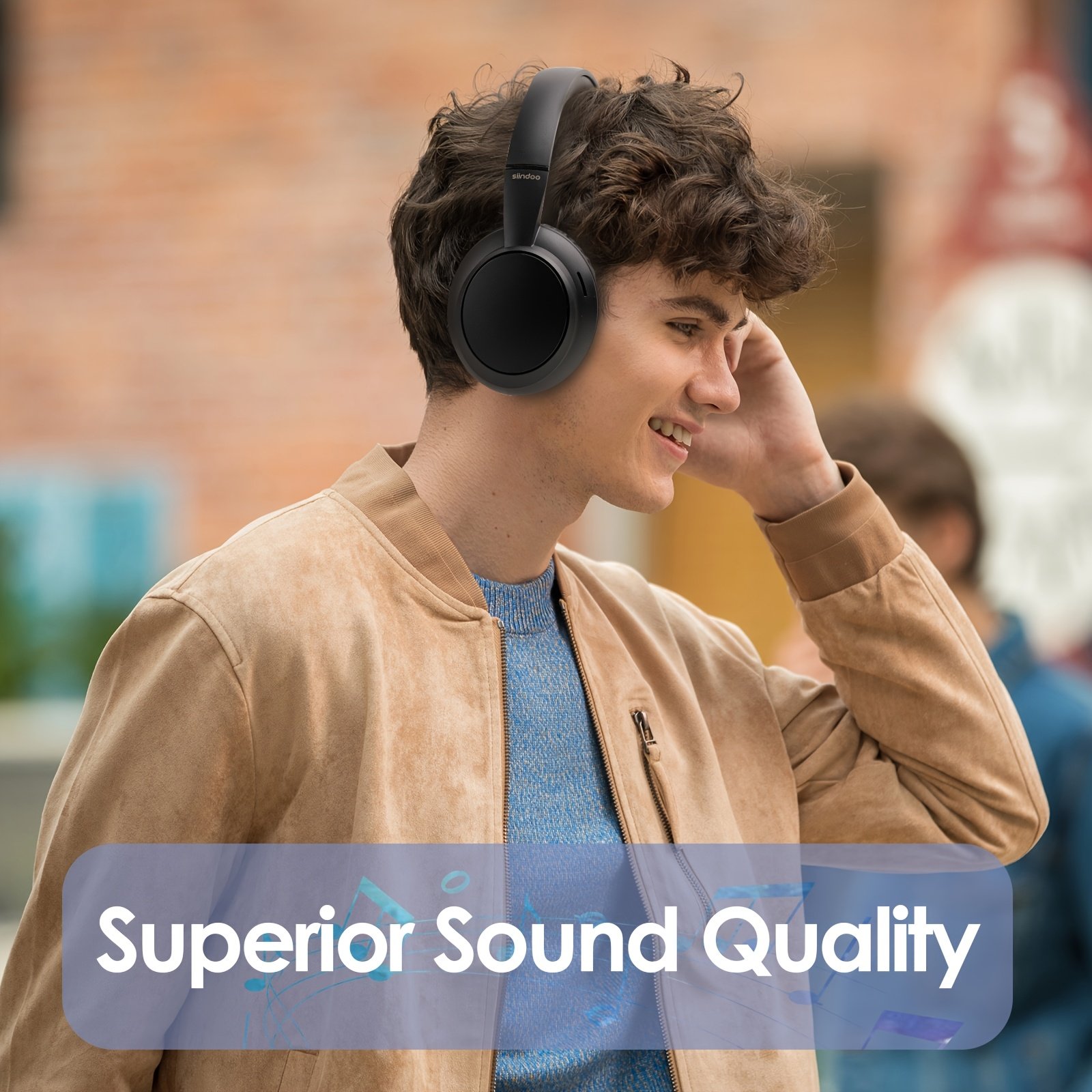 Siindoo Wireless Headphones Over Ear HiFi Stereo Headset with Microphone and 3EQ Modes Foldable Wireless V5.4 Headset for Travel Smartphone Computer Laptop - Image 10
