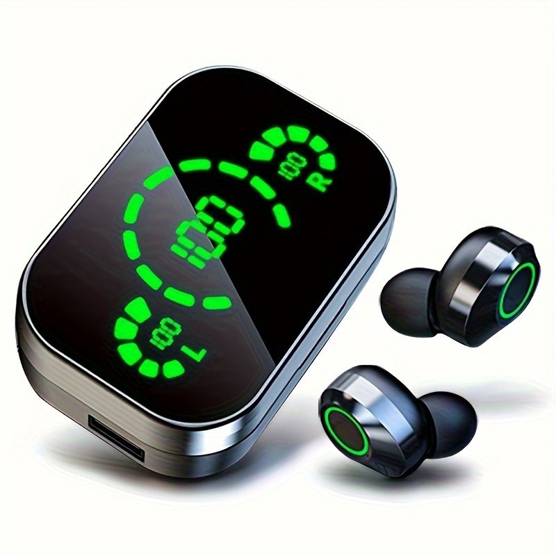 Wireless Earbuds with LED Battery Indicator, TWS In-Ear Headphones for Android & iOS - Noise-Canceling Voice Calls, Volume Control, USB Charging Case, Stereo Sound, Wireless Connectivity, Non, Ideal for Gaming - Image 3