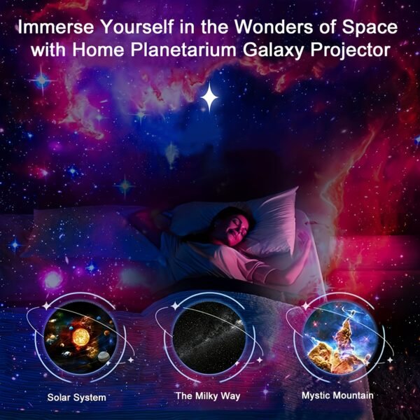1 for Galaxy Projector with 360° Rotation, Star-Shaped Projector, Nebula Ceiling Light, Perfect for Valentine's Day Gift, with 12 HD Movies for a Starry Bedroom Atmosphere - Image 11