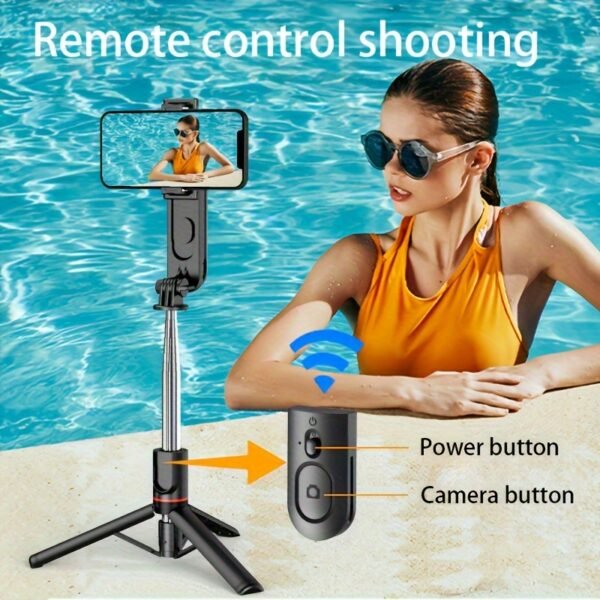1pc Stainless Steel Selfie Stick with Wireless Remote Fill Light, Battery Powered, ≤36V, Multi-functional Handheld Travel Stand for iPhone/Android, Outdoor Live Photo Shooting, Ideal Gift - Image 4