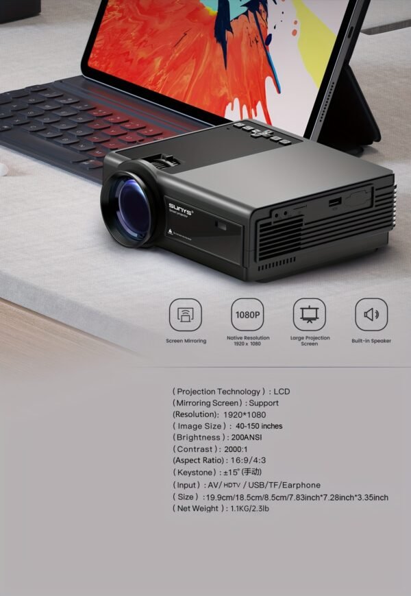 Projector with WiFi 5, Native 1080P Outdoor Movie Projector, Smart Home Projector for Phone/Laptop/TV Stick - Image 17