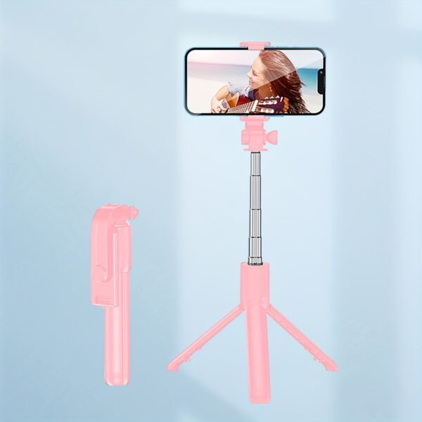 1pc 360° Rotatable Wireless Selfie Stick Tripod, Panoramic Smartphone Stand for Travel, Outdoors, Live Streaming & Video Recording, Plastic, Battery Powered, Non-rechargeable Button Battery, ≤36V - Image 8