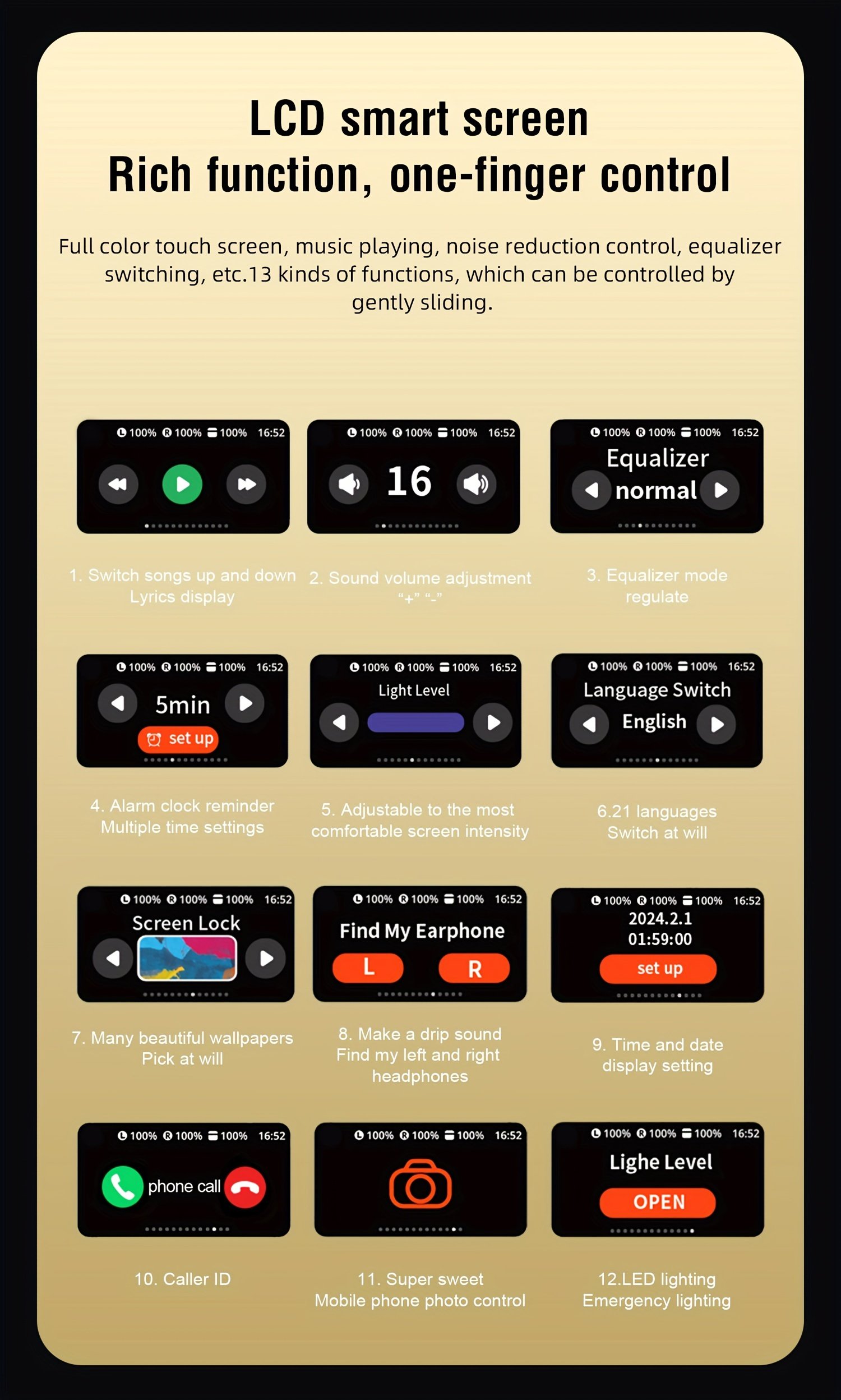 2024 Upgraded Wireless Earbuds, Touch Control Semi-Open-Back In-Ear Headphones, BT5.4 High Fidelity Sound, Non-Waterproof, Compatible with Apple, Huawei, Samsung - 300mAh Lithium Polymer Battery, Type-C Charging, 1-10W Power Range - Image 15